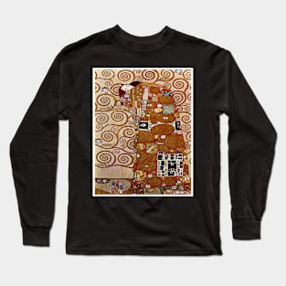 Gustav Klimt Vintage 1906 Portrait of The Embrace Fulfilment Print Long Sleeve T-Shirt